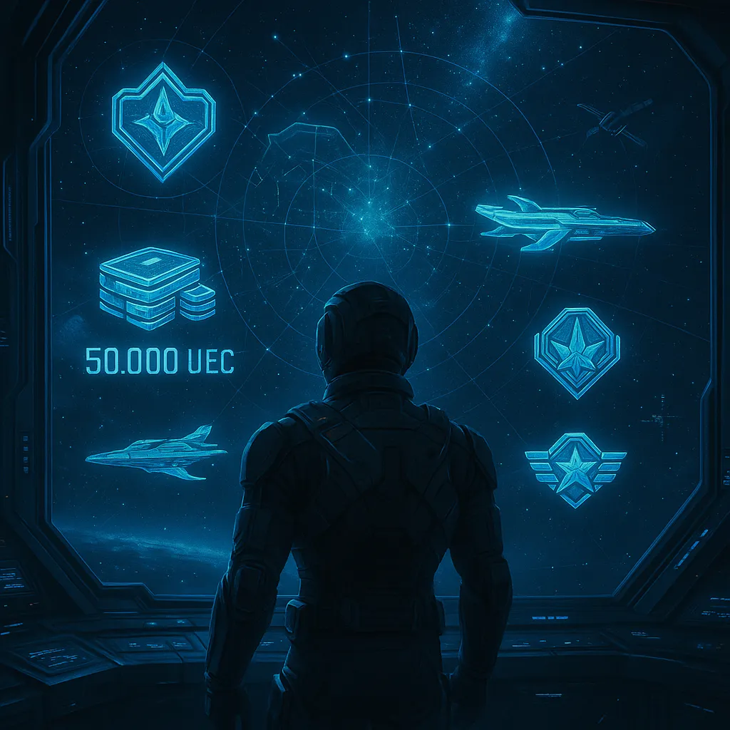 player looking at a star map displaying referral bonuses and ship icons